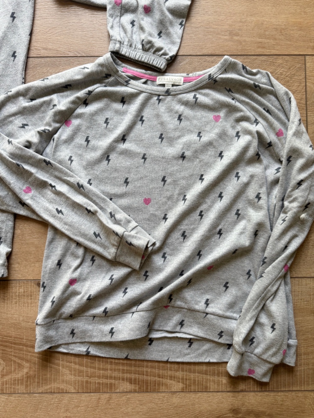 PJ Salvage Women’s Grey Heart & Lightning Pajama Set from Nordstrom | Size L